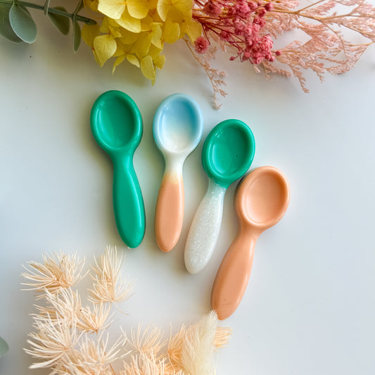 Teal or Peach Petite Spoon